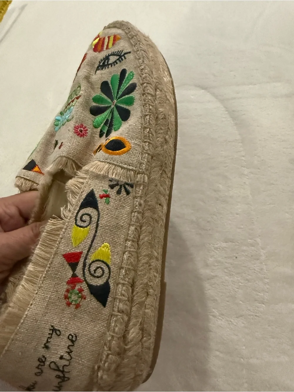 Johnny Was Espadrilles Womens US 8M Colorful Embroidered Boho Parker Flats